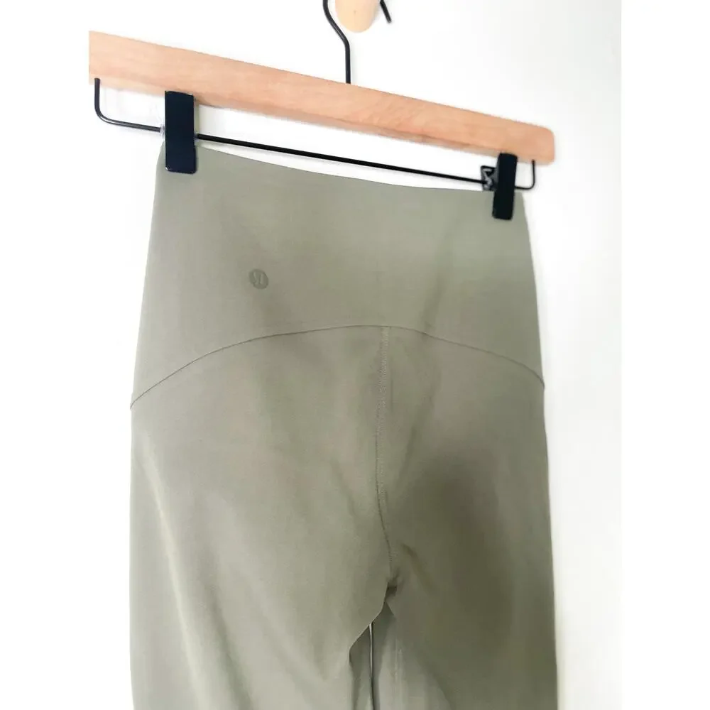 NWT Lululemon Smooth Fit Cropped Pants Size 0 Olive Green High Rise Athleisure